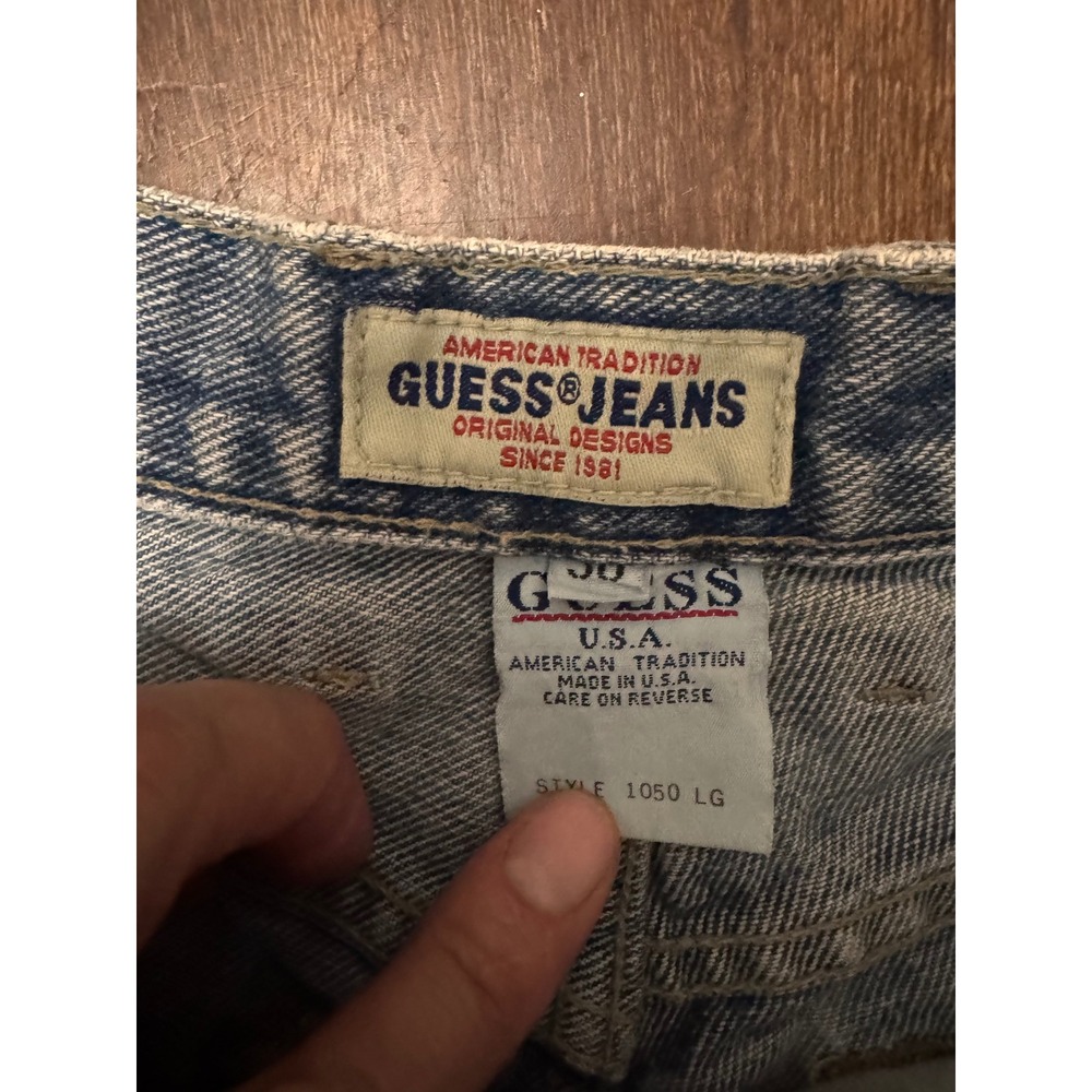 Vintage GUESS Jeans USA High Rise Mom Jeans Size 30 100% Cotton Made in USA - Picture 7 of 9